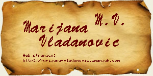 Marijana Vladanović vizit kartica